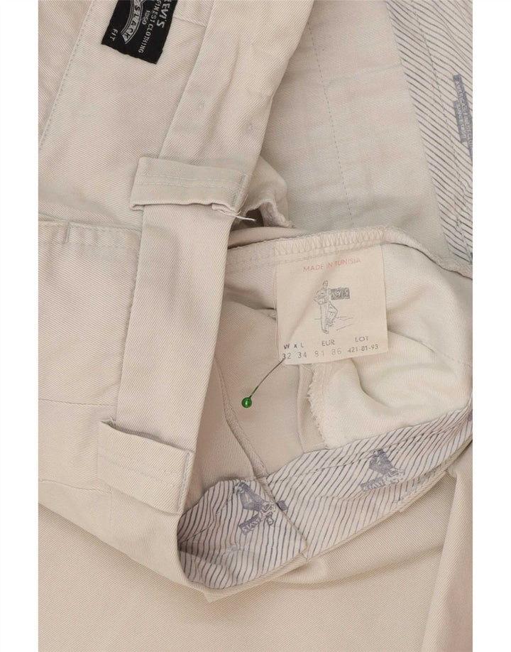 Pantaloni chino con pegging da uomo Levi's W32 L30 in cotone bianco sporco