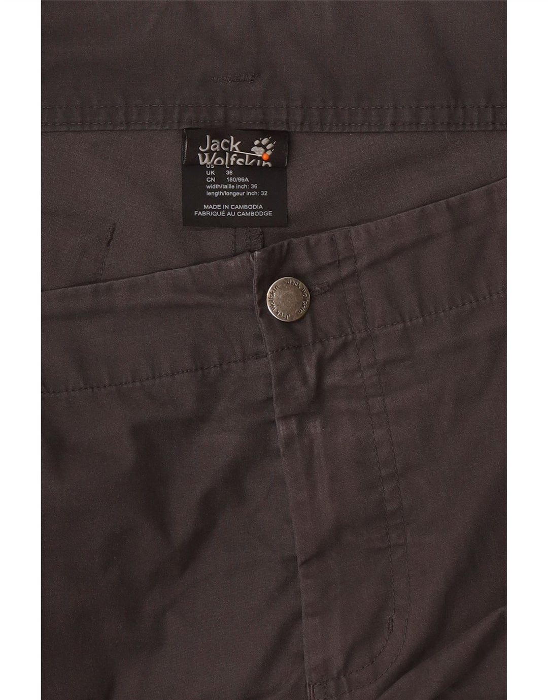 JACK WOLFSKIN Pantaloni cargo dritti da uomo W36 L32 cotone grigio