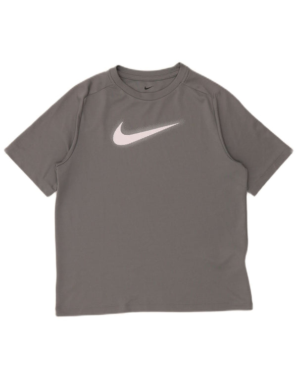 T-shirt grafica NIKE da ragazzo Dri Fit Top 13-14 anni XL poliestere grigio