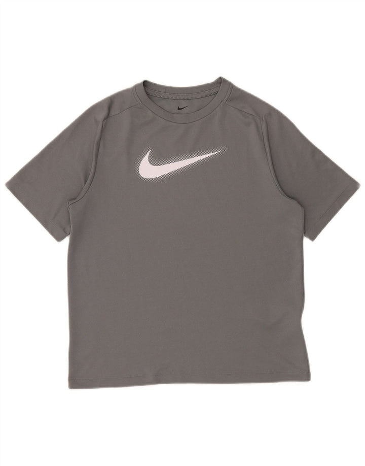 T-shirt grafica NIKE da ragazzo Dri Fit Top 13-14 anni XL poliestere grigio