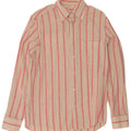 Camicia da uomo vintage gessato bianco sporco medio