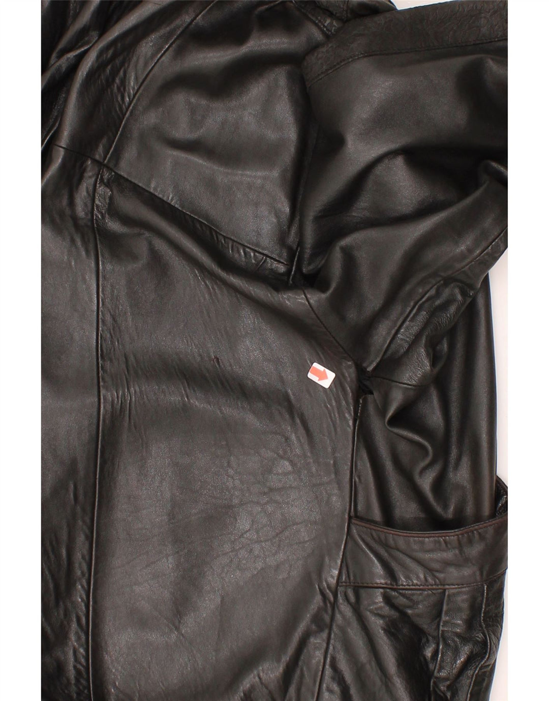 VINTAGE Womens Oversized Leather Coat UK 16 Large Black Leather Vintage Vintage and Second-Hand Vintage from Messina Hembry 