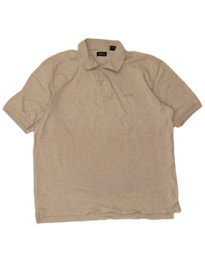 Polo da uomo IZOD in cotone screziato grigio medio