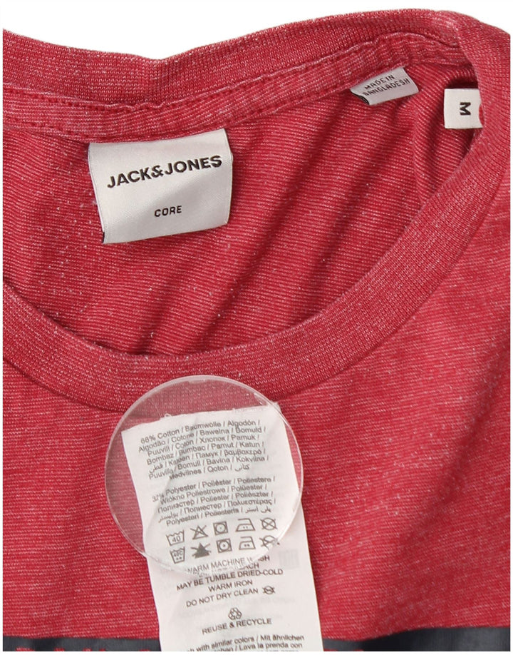 T-shirt grafica da uomo Jack & Jones Top in cotone chiazzato rosso medio