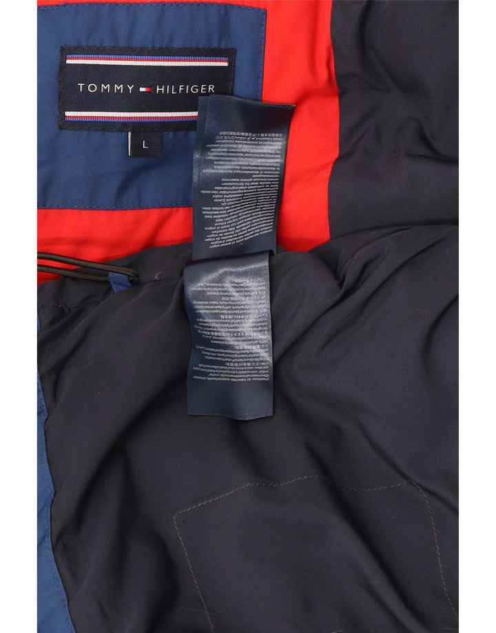 Giacca imbottita con cappuccio da uomo Tommy Hilfiger UK 40 Large Blu Poliestere