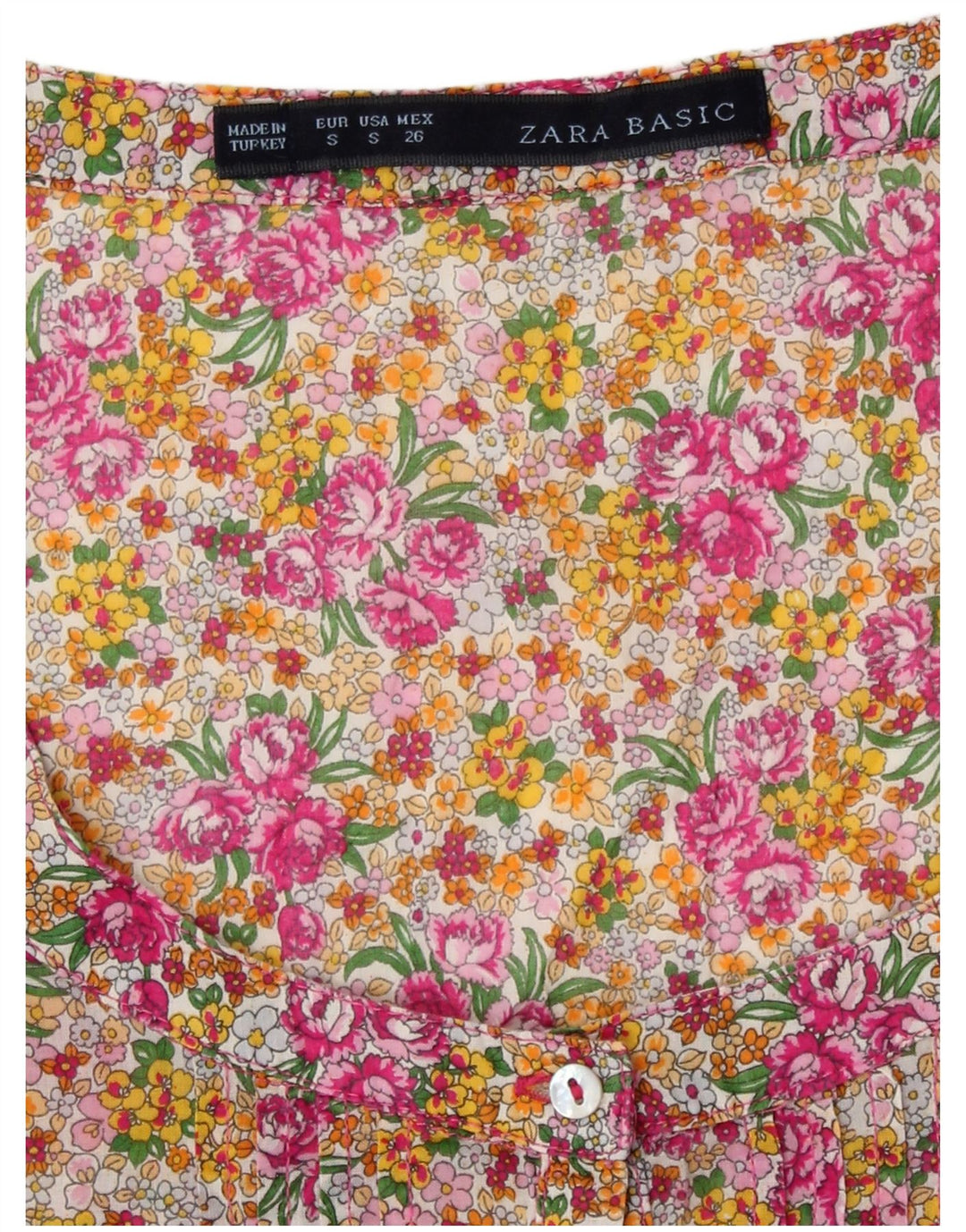 Camicetta a maniche corte da donna Zara UK 8 piccola floreale multicolore