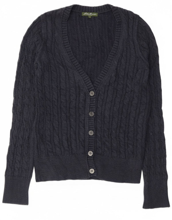 Maglione cardigan da donna Eddie Bauer UK 12 Cotone medio blu navy