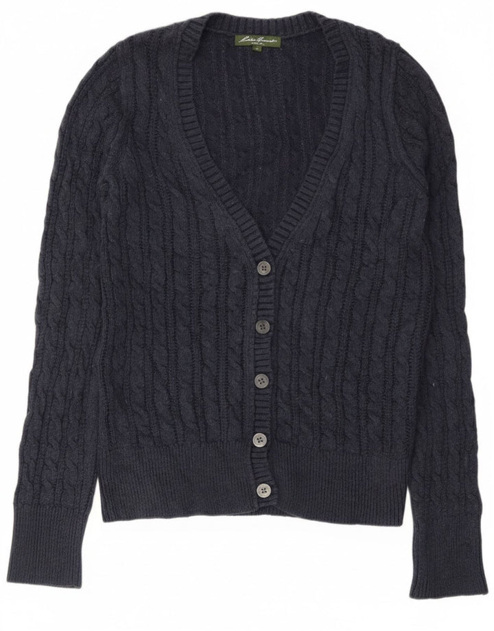 Maglione cardigan da donna Eddie Bauer UK 12 Cotone medio blu navy