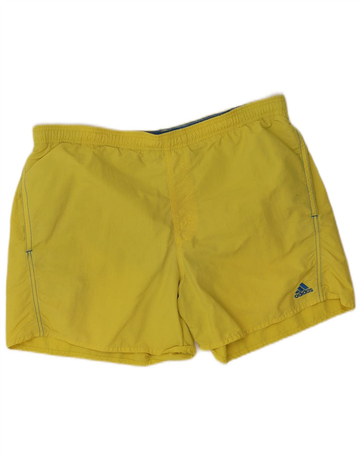 Pantaloncini da bagno Adidas da uomo in nylon giallo medio