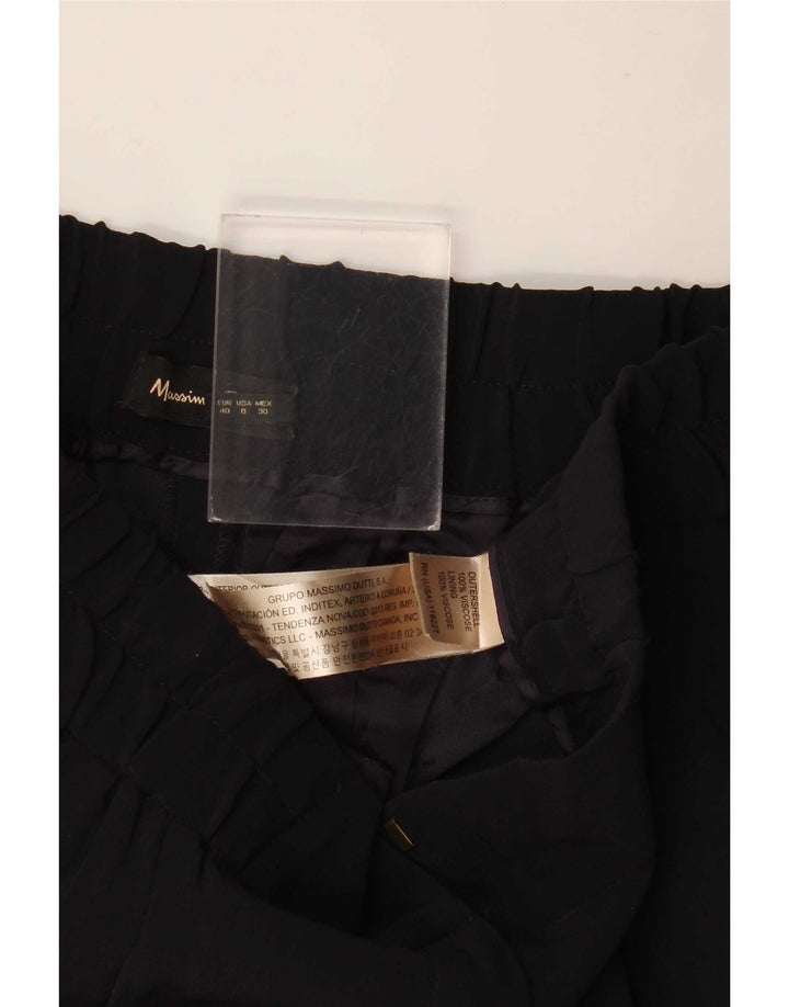 Pantaloni cropped da donna Massimo Dutti EU 40 Medium W30 L25 Viscosa nera