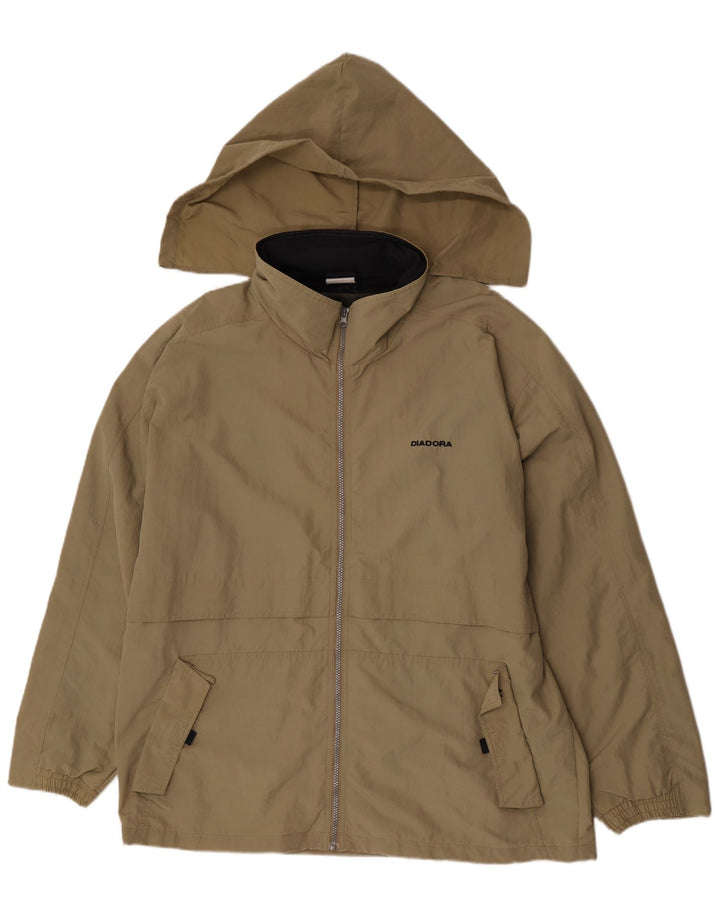 Giacca antipioggia con cappuccio da uomo Diadora UK 40 Large Khaki Poliammide