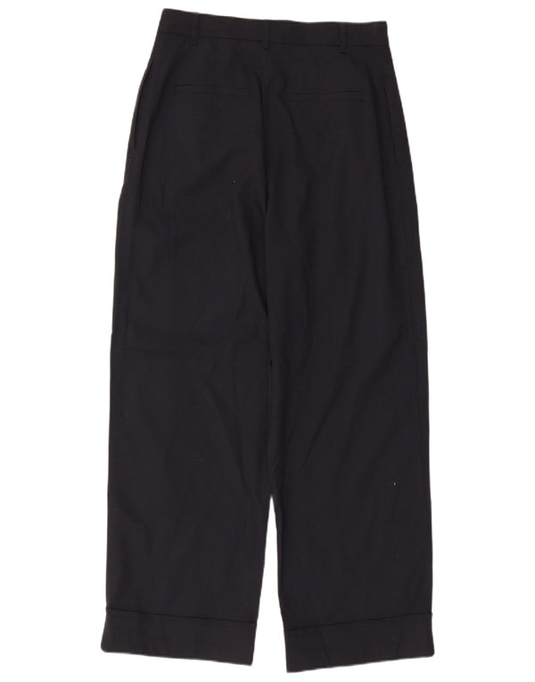 Pantaloni Chino con Pegged a Vita Alta da Donna ZARA Small W26 L27 Blu Navy