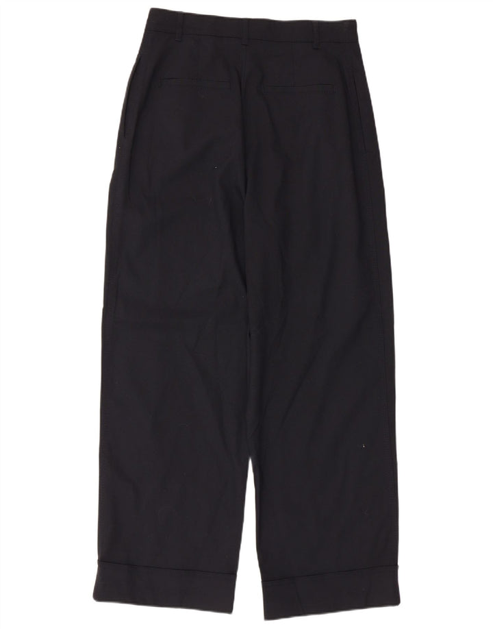 Pantaloni Chino con Pegged a Vita Alta da Donna ZARA Small W26 L27 Blu Navy