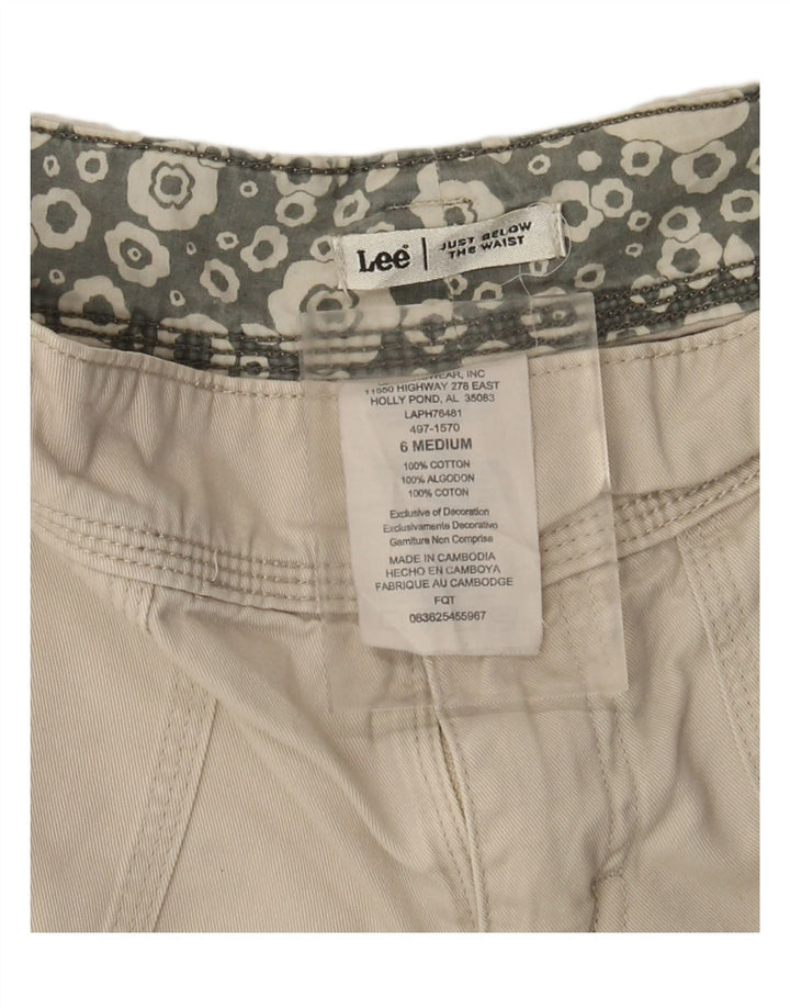 Pantaloncini cargo da donna LEE US 6 medi W28 in cotone beige