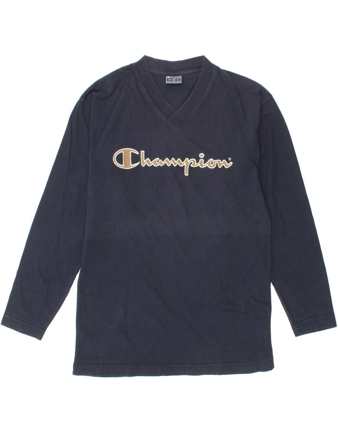 CHAMPION Mens Graphic Top Long Sleeve Medium Navy Blue Vintage Champion and Second-Hand Champion from Messina Hembry 