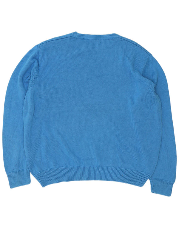 Maglione maglione girocollo da uomo Chaps 2XL cotone blu