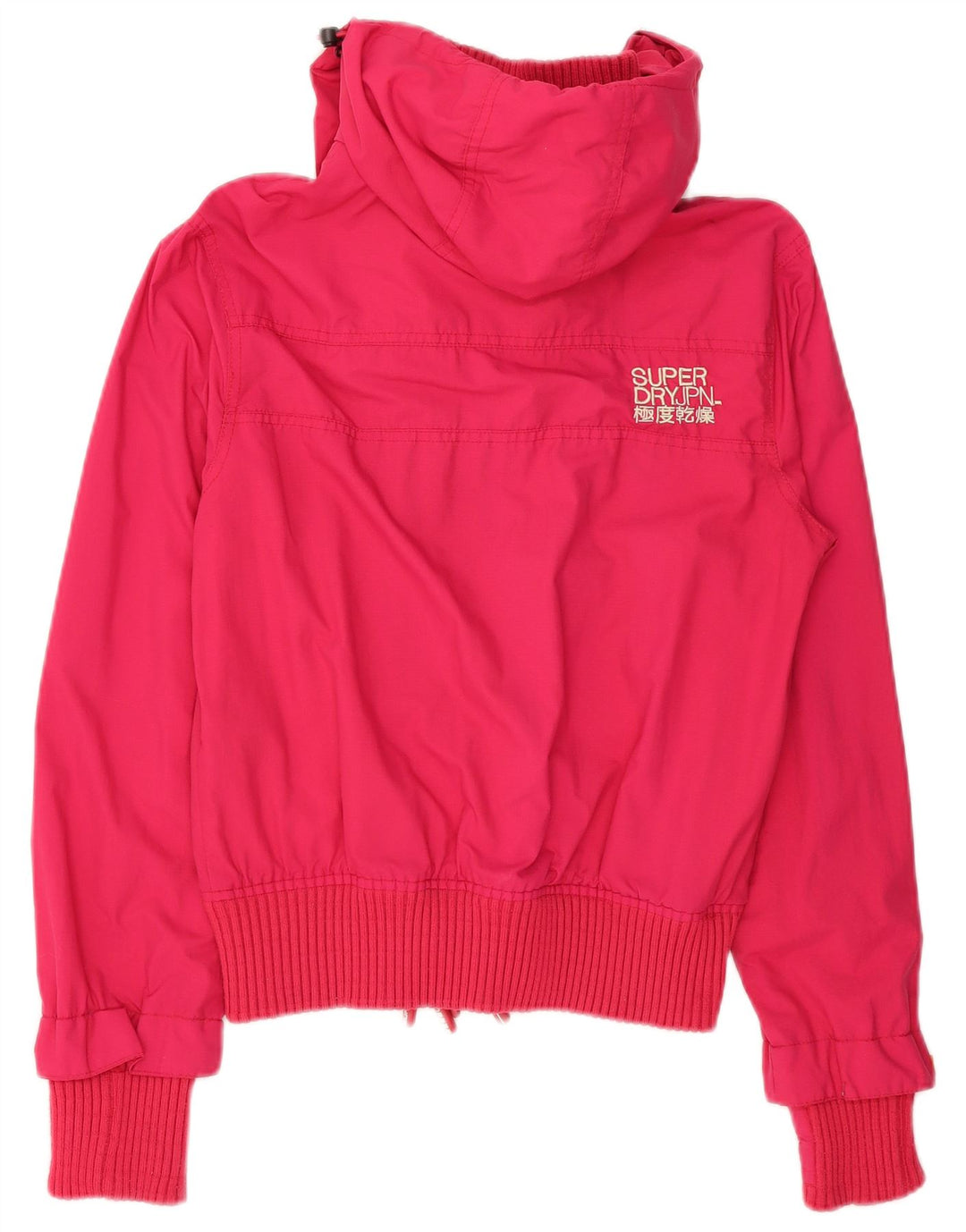 Giacca a vento con cappuccio grafica da donna Superdry UK 16 Large Pink Nylon