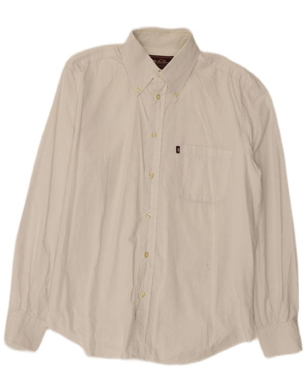 Camicia da uomo Marlboro Classics Large in cotone bianco