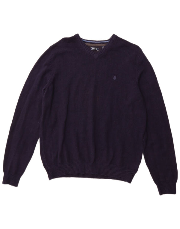 Maglione da uomo con scollo a V IZOD grande in cotone blu navy