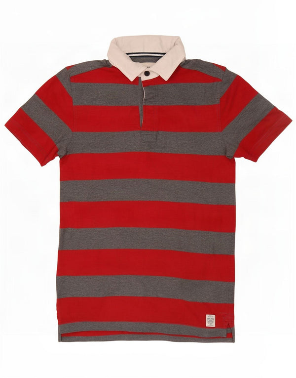 Polo da rugby da uomo Fat Face XS in cotone a righe rosse