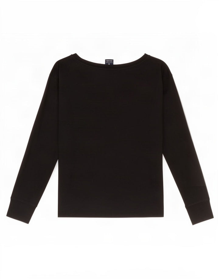 Top grafico da donna Nike manica lunga UK 16 grande poliestere nero