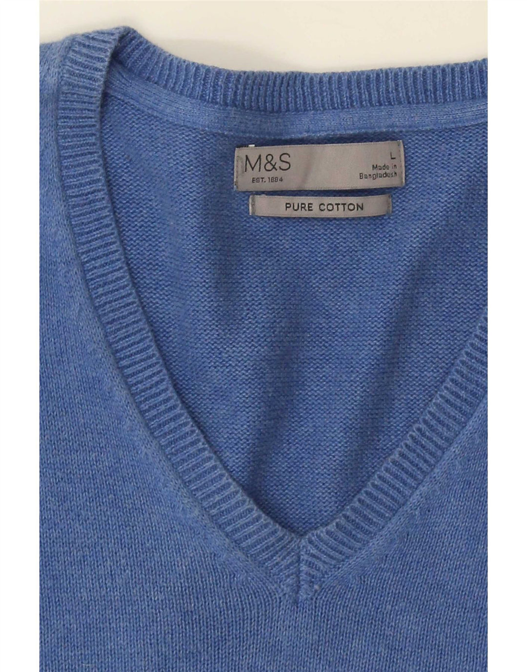 Maglione maglione con scollo a V da uomo Marks & Spencer grande blu