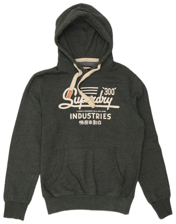 Felpa con cappuccio grafica da uomo Superdry XL in cotone grigio