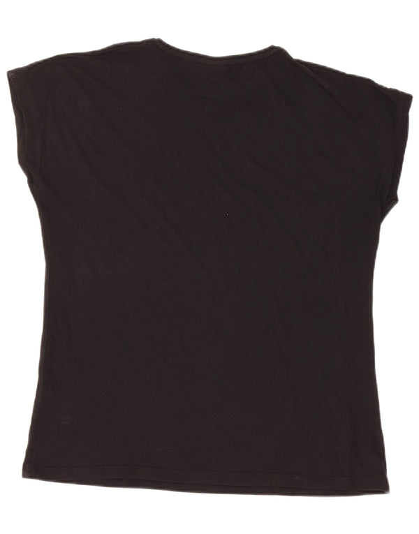T-shirt da donna AUSTRALIAN L'ALPINA Top UK 16 grande cotone nero