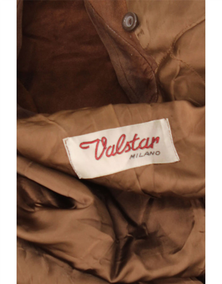 VALSTAR Womens Milano Suede Overcoat UK 14 Medium Brown