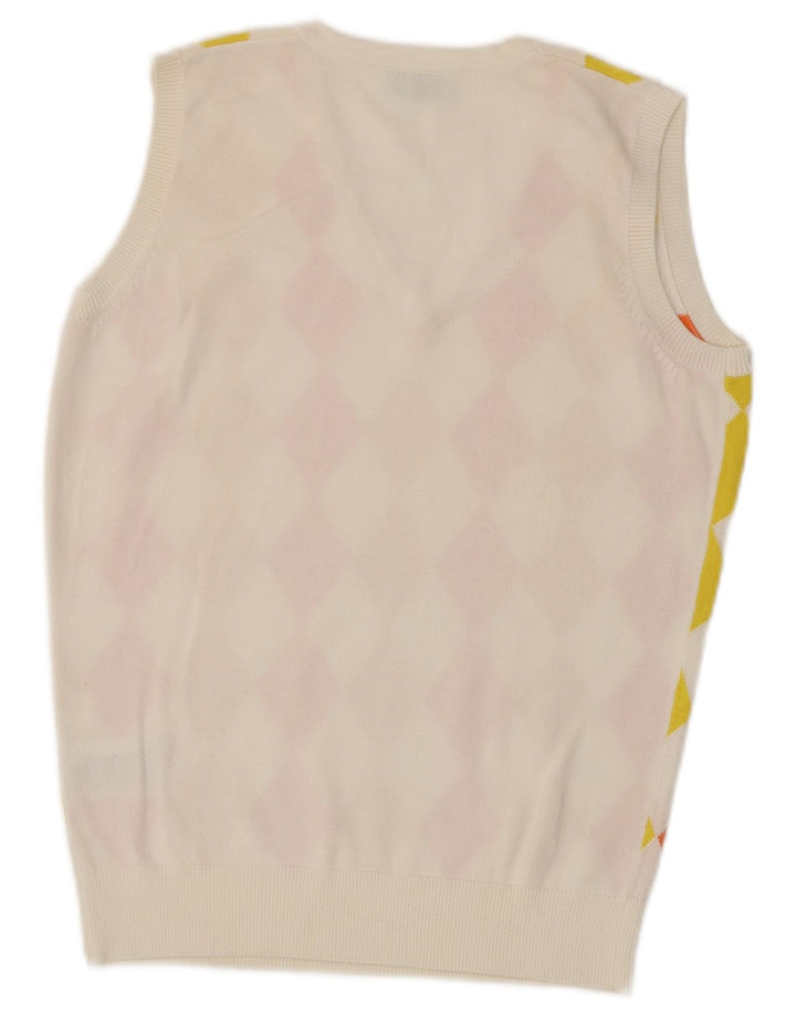 Canotta da donna Pringle Canotta UK 10 Small White Argyle/Diamond Cotton