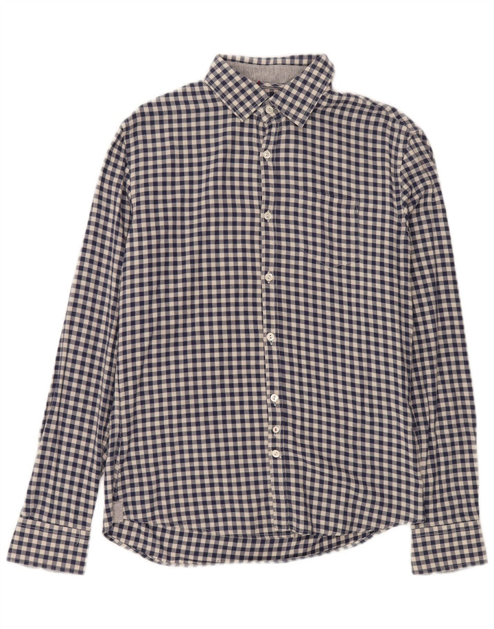 Camicia da uomo in flanella WOOLRICH XS in cotone a quadretti blu navy