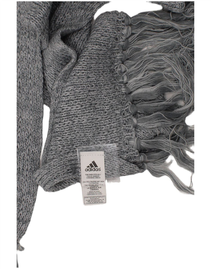 Sciarpa rettangolare in maglia da donna Adidas, taglia unica, in poliacrilico grigio