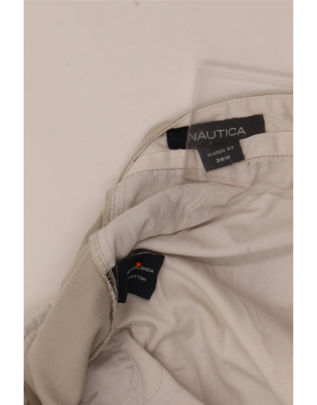NAUTICA Pantaloncini chino con pegged vestibilità classica da uomo W36 Large in cotone grigio