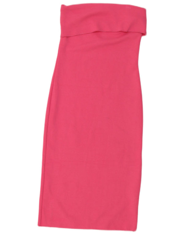 Abito senza spalline da donna Zara UK 14 Large Rosa in viscosa