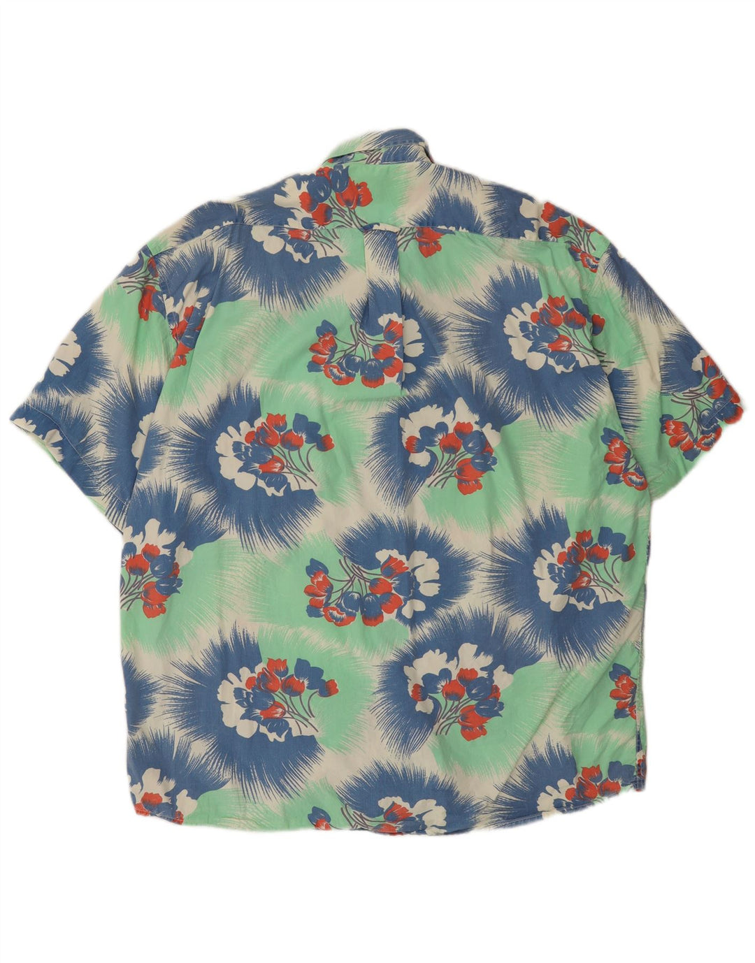 Camicia a maniche corte da uomo UNIFORM XL in cotone floreale verde