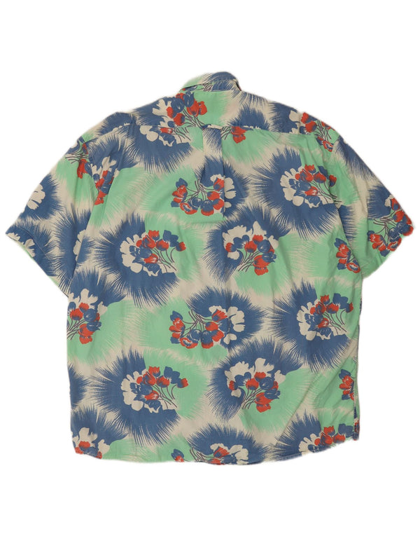 Camicia a maniche corte da uomo UNIFORM XL in cotone floreale verde