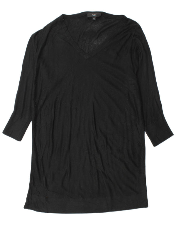 MOSSIMO Abito maglione a pipistrello da donna a maniche lunghe UK 18 XL Acrilico nero