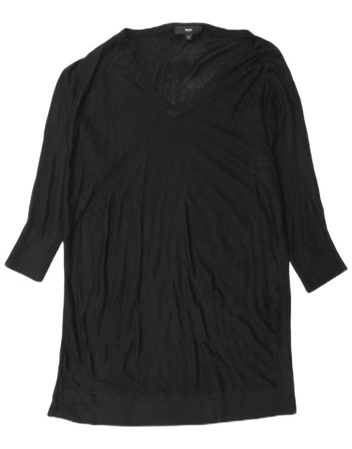 MOSSIMO Abito maglione a pipistrello da donna a maniche lunghe UK 18 XL Acrilico nero