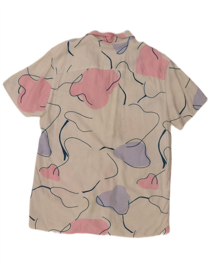 Camicia a maniche corte da uomo Jack & Jones vestibilità comoda con motivo astratto XL bianca