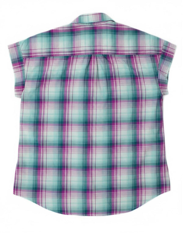 Camicia senza maniche Lee Riders da donna UK 14 Poliestere a quadri verde medio