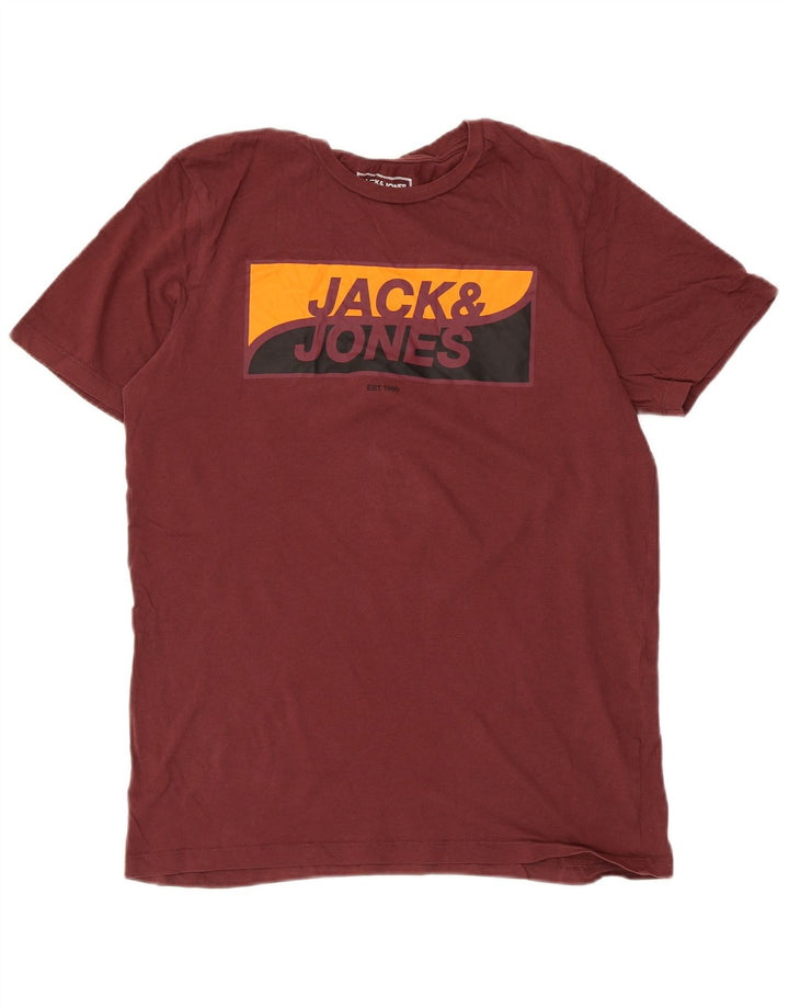 JACK & JONES T-shirt grafica da uomo in cotone marrone medio medio