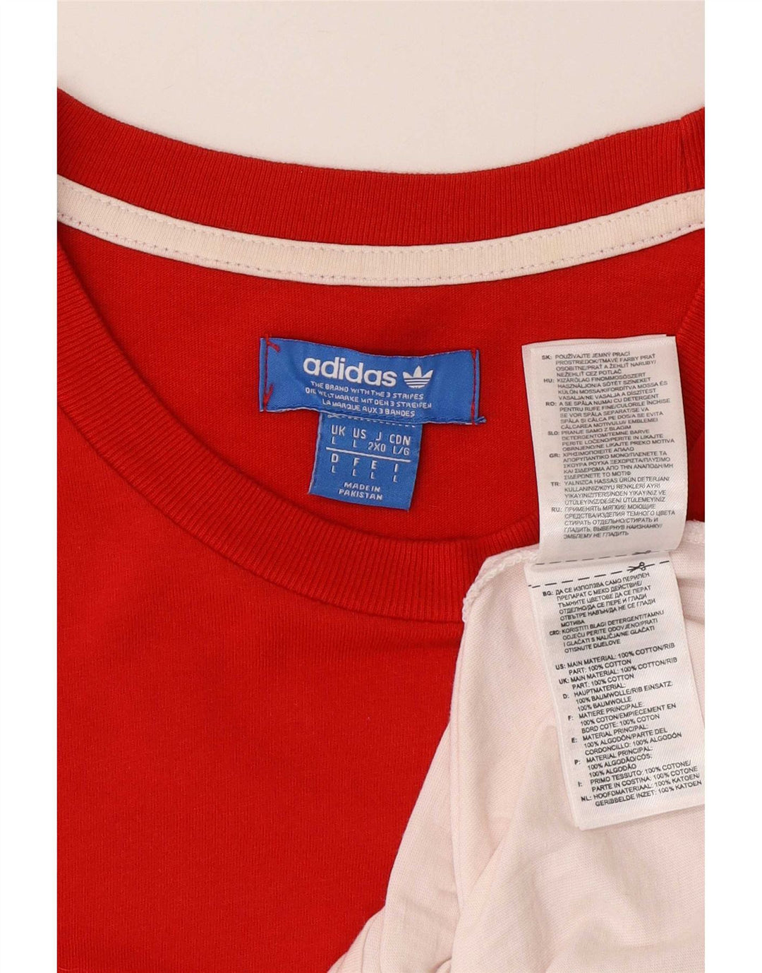 T-shirt da uomo Adidas Top Large rossa in cotone color block