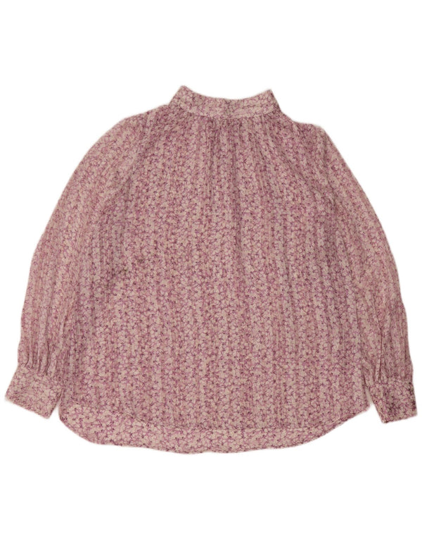 Camicetta a maniche lunghe da donna H&M UK 16 Grande poliestere floreale rosa