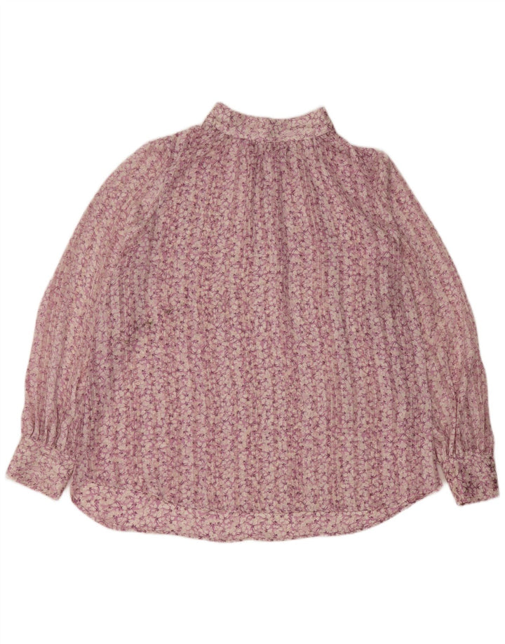 Camicetta a maniche lunghe da donna H&M UK 16 Grande poliestere floreale rosa
