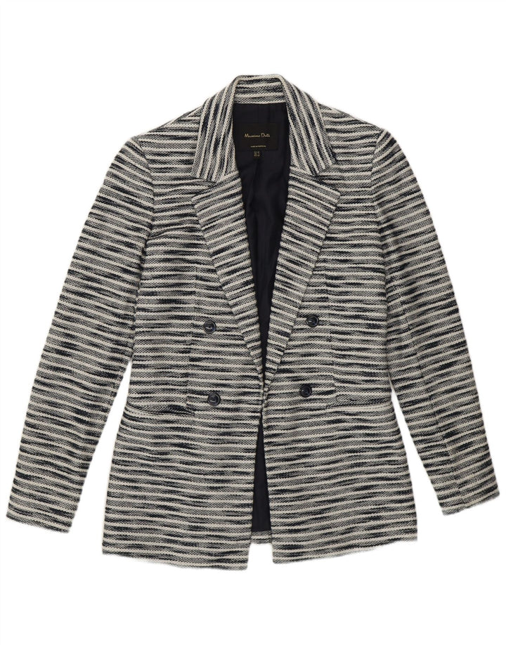 Giacca blazer da donna Massimo Dutti EU 34 2XS Cotone screziato blu navy