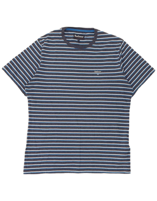 T-shirt da uomo Barbour Top in cotone a righe blu navy medio
