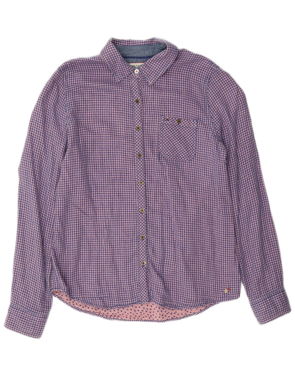 Camicia in flanella da donna Tommy Hilfiger UK 10 piccolo cotone a quadretti blu