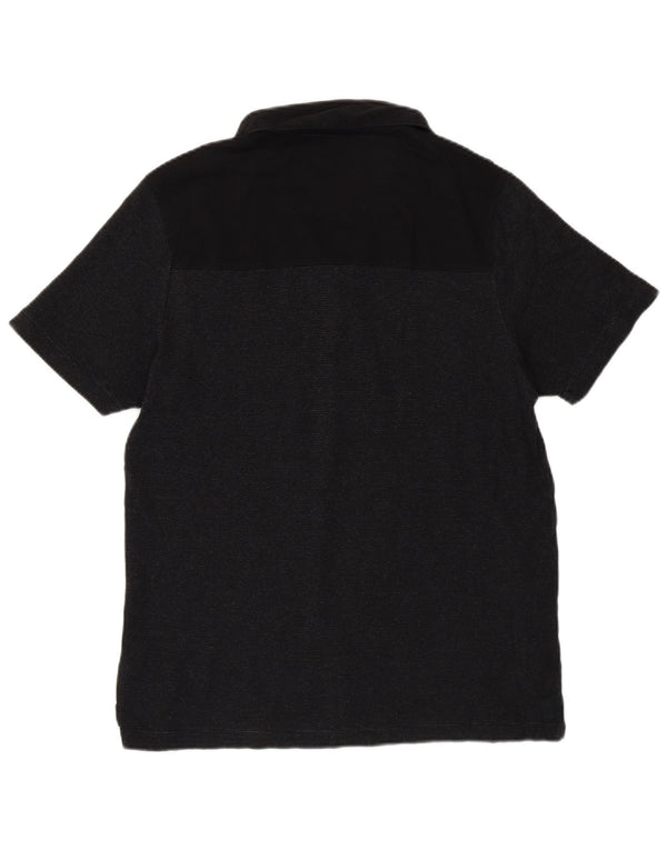 Polo da uomo Dkny in cotone gessato medio nero
