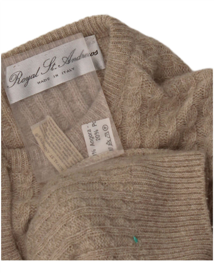 ST. Maglione cardigan da donna ANDREWS UK 18 XL Beige Angora