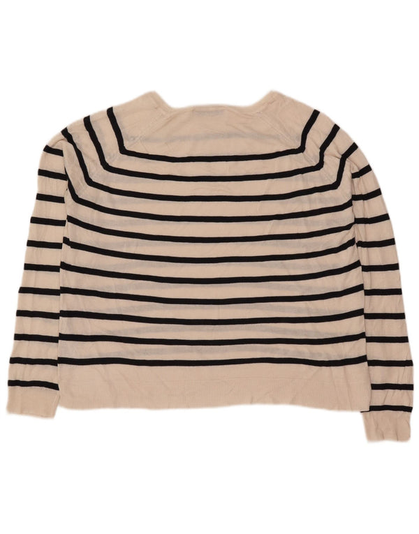 Maglione Zara da donna con scollo a barca UK 16 Viscosa a righe bianche grandi